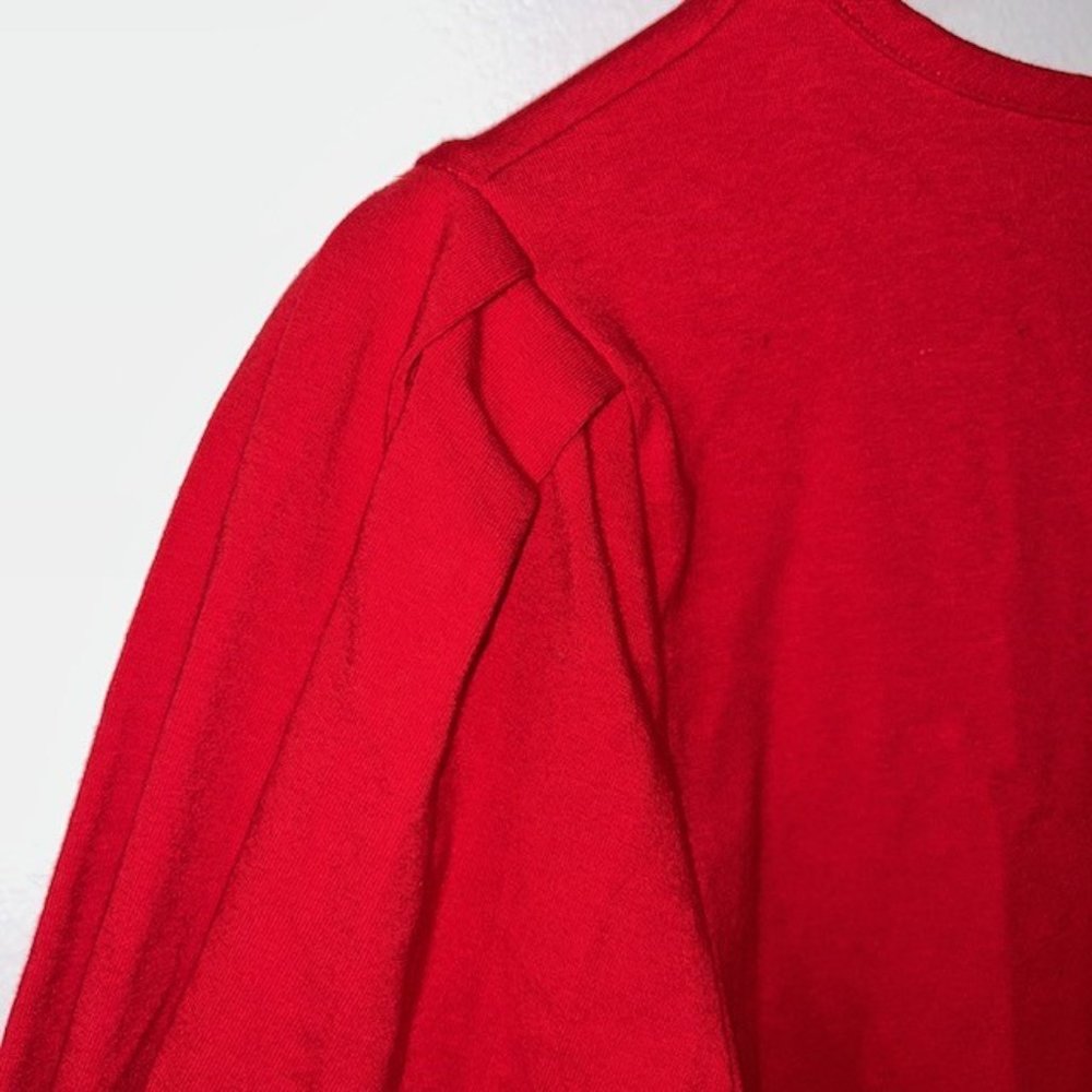 Anne Klein Sport Womens 3/4 Sleeve Shirt Size S Red Cotton Pleated Shoulders NWT - Picture 6 of 6